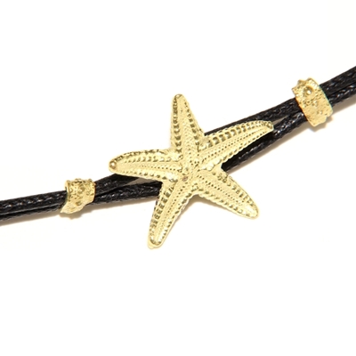 Bracciale con stella marina in oro (15 mm)