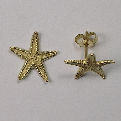 Orecchini in oro stella marina