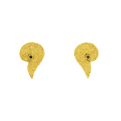 Gold filigree stud earrings