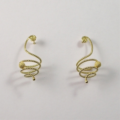 Gold filigree drop earrings